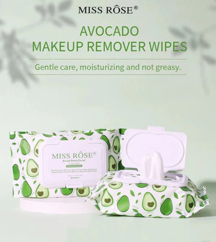 Miss Rose Avocado beauty concept facial cleaning wipes